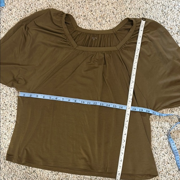 Garnet Hill Tan Tencel Relaxed Pleated Top small - Picture 9 of 9